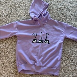 Purple Hoodie with Cat Design